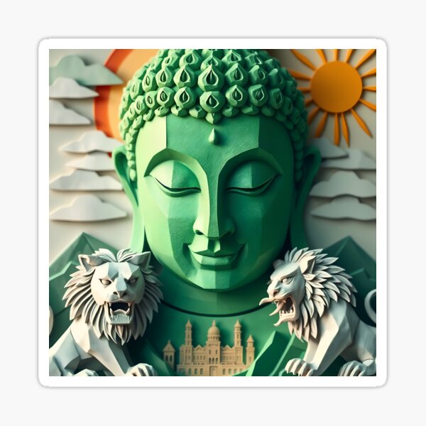 Sihanada: the Buddha's lion's roar of certainty, suvAInnaART Sticker