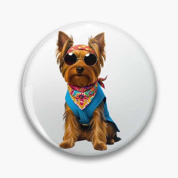 Item preview, Groovy 1970s Hippy Yorkie – Peace, Love & Paws designed and sold by Fredster1966.