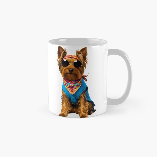 Item preview, Groovy 1970s Hippy Yorkie – Peace, Love & Paws designed and sold by Fredster1966.