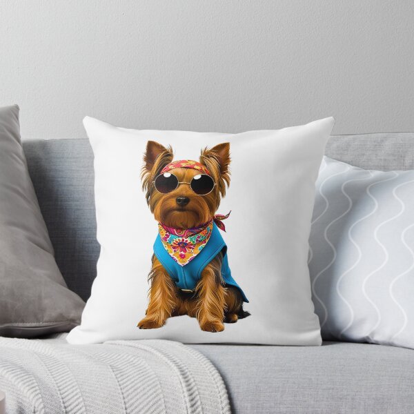 Item preview, Groovy 1970s Hippy Yorkie – Peace, Love & Paws designed and sold by Fredster1966.