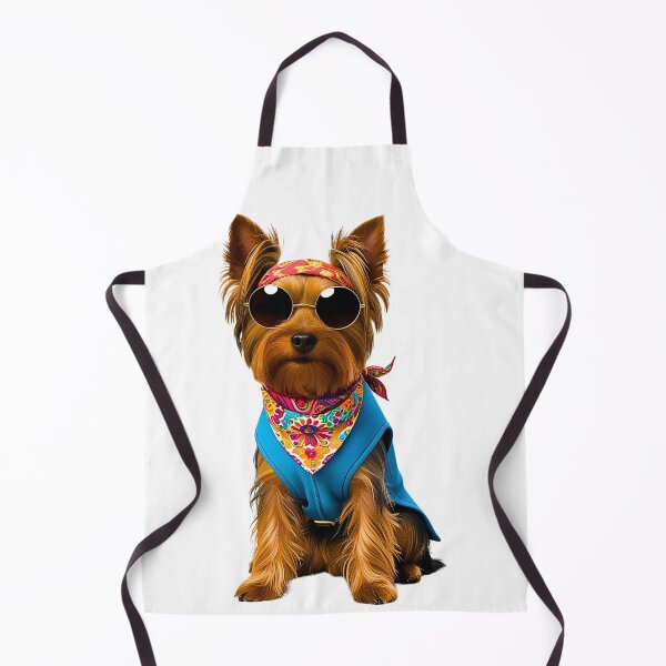 Item preview, Groovy 1970s Hippy Yorkie – Peace, Love & Paws designed and sold by Fredster1966.