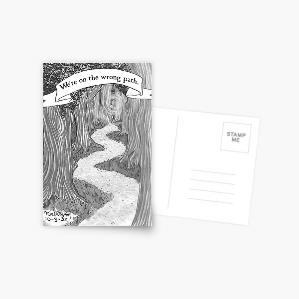 Vista previa del artículo con la obra «Estamos en el camino equivocado.», diseñado y vendido por KittywitchArt.
