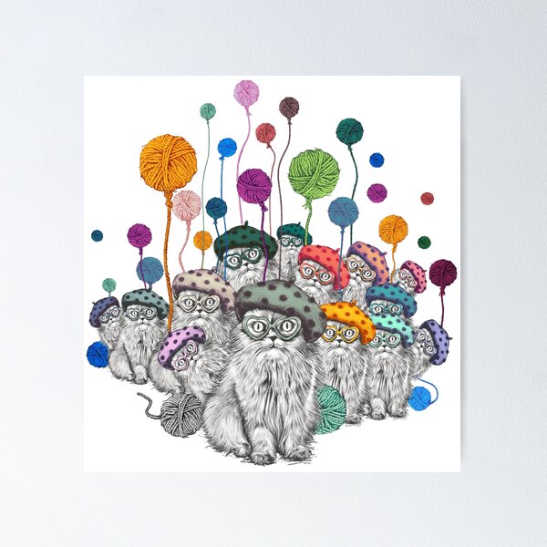 Item preview, Cats playing with yarn ball designed and sold by Ave Tweety.