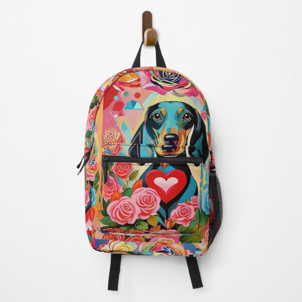 Item preview, Beautiful dachshund dog in a magical mysterious forest with colorful flowers. designed and sold by Natalia-Vlad.