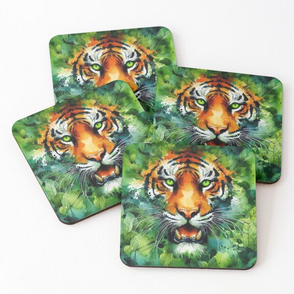 Item preview, Tiger peeing through the jungle designed and sold by laser1064.