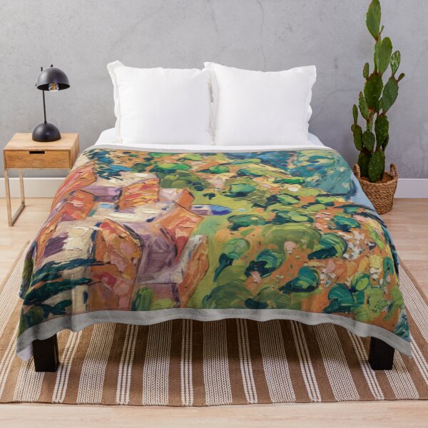 Item preview, Vibrant Provence Village Landscape with Terracotta Roofs | Post-Impressionist French Countryside Painting designed and sold by CARRAANN.