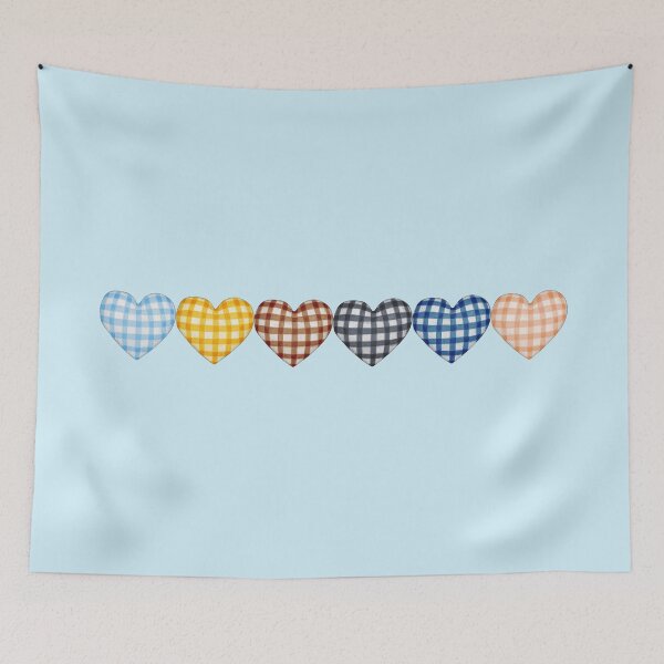 Item preview, heart patches gingham plaid designed and sold by miss madison creates.