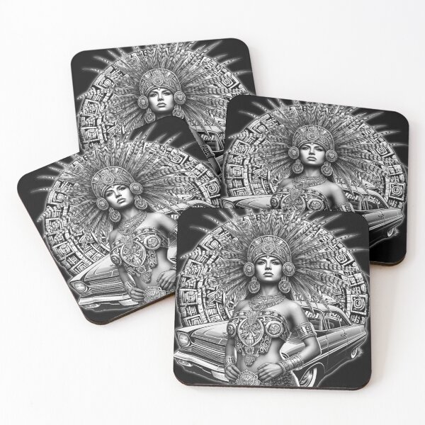Item preview, Aztec Princess Woman Chicano Car Mexican Aztec Calendar  designed and sold by HechoEnAztlan.