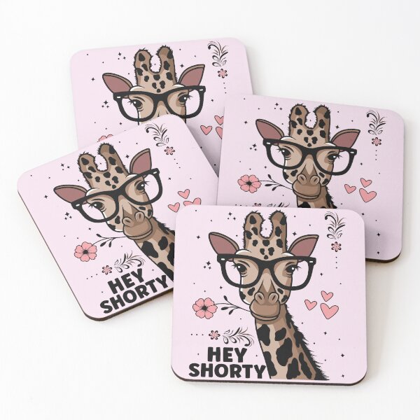 Item preview, Hey Shorty | Cute and Funny Giraffe Wearing Glasses - Pink designed and sold by PearlMoonGrapes.