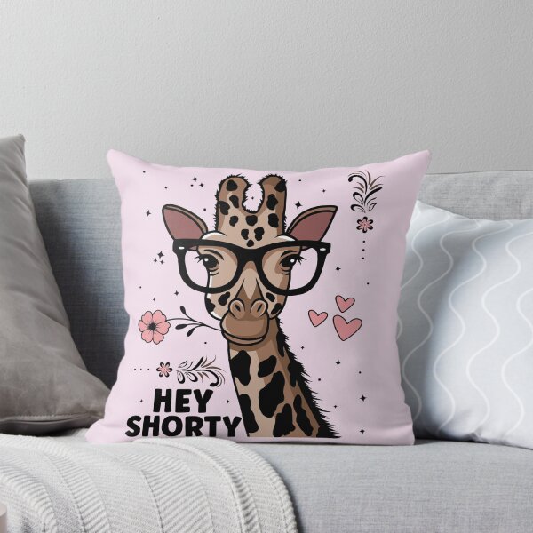 Item preview, Hey Shorty | Cute and Funny Giraffe Wearing Glasses - Pink designed and sold by PearlMoonGrapes.