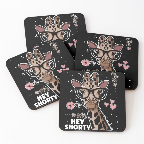 Item preview, Hey Shorty | Cute and Funny Giraffe Wearing Glasses - Black designed and sold by PearlMoonGrapes.