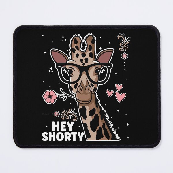 Item preview, Hey Shorty | Cute and Funny Giraffe Wearing Glasses - Black designed and sold by PearlMoonGrapes.