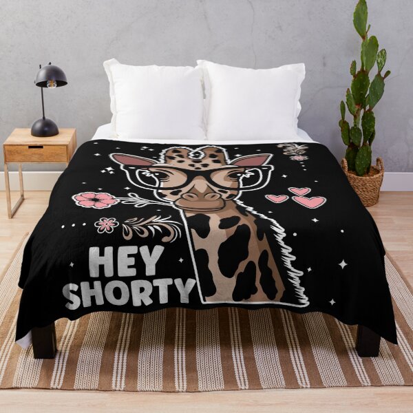 Item preview, Hey Shorty | Cute and Funny Giraffe Wearing Glasses - Black designed and sold by PearlMoonGrapes.