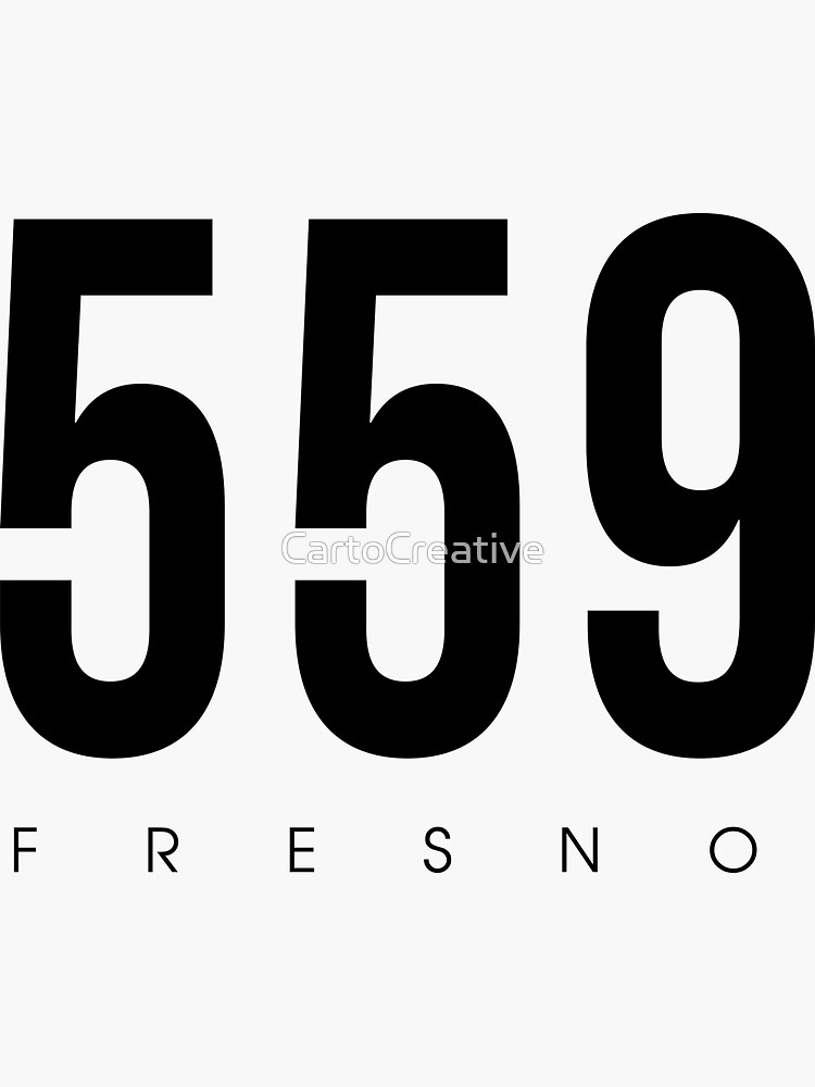 Fresno Ca 559 Area Code Design Sticker By Cartocreative Redbubble