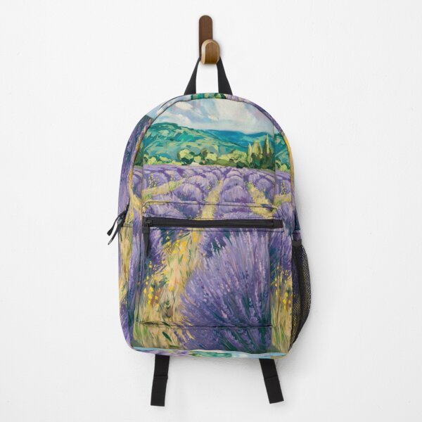 Item preview, Provence Lavender Field with Yellow Wildflowers - Post-Impressionist Artwork designed and sold by CARRAANN.