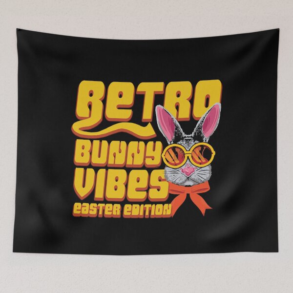 Item preview, Retro Bunny Vibes Easter Edition 70s Hippie Design designed and sold by Dmetalx Art Apparel.
