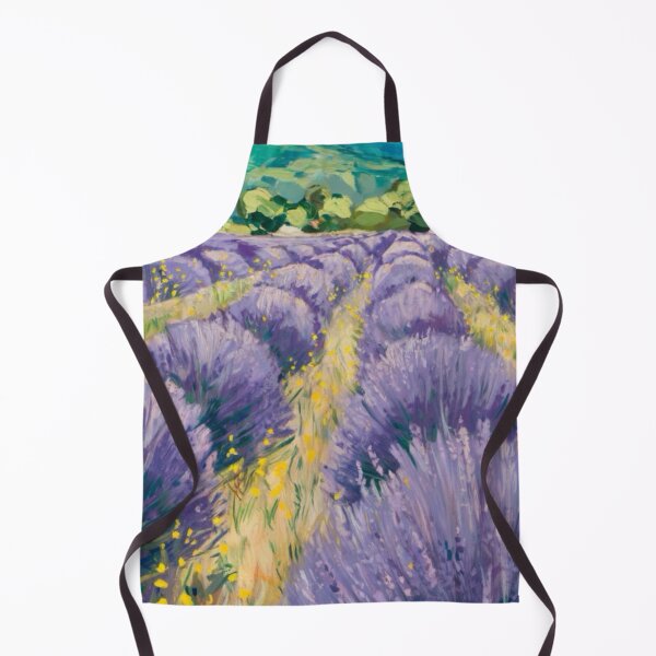 Item preview, Provence Lavender Field with Yellow Wildflowers - Post-Impressionist Artwork designed and sold by CARRAANN.