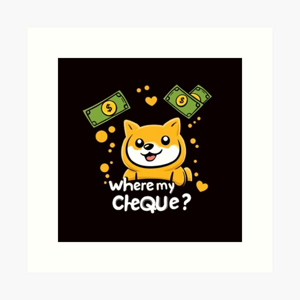 Vista previa del artículo con la obra «¿Dónde está mi cheque DOGE?», diseñado y vendido por Brendon987.
