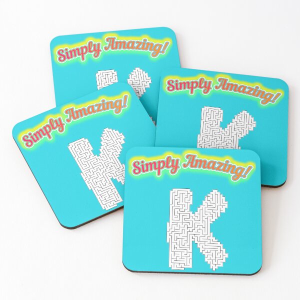 Item preview, SIMPLY AMAZING! *K* Monogram Maze Puzzle Game - Cute Fun Whimsical Alphabet Letter Initial Print - Kids Childs Teen Party-Baby Bridal Shower Wedding FAVOR GIFT designed and sold by Spinning Plates 360.