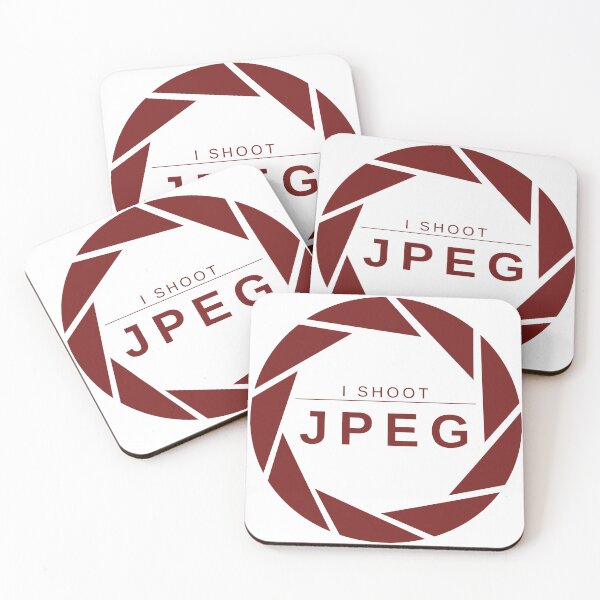 Item preview, I Shoot JPEG (Red) – Minimalist Photography Statement Design designed and sold by mrddst.