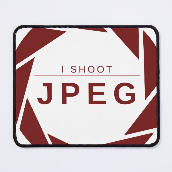 Item preview, I Shoot JPEG (Red) – Minimalist Photography Statement Design designed and sold by mrddst.