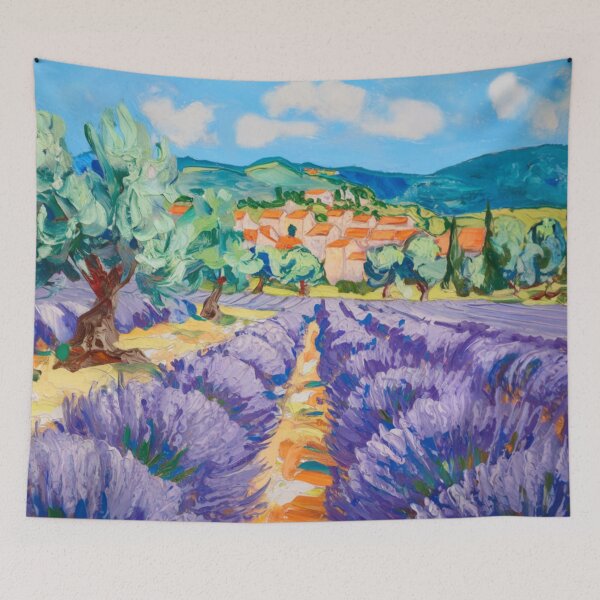 Item preview, Lavender Fields and Olive Trees in Provence - Post-Impressionist Landscape designed and sold by CARRAANN.