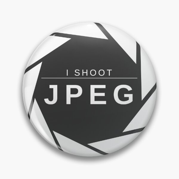 Item preview, I Shoot JPEG (White) – Minimalist Photography Statement Design designed and sold by mrddst.
