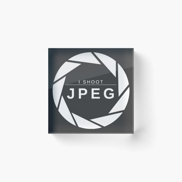 Item preview, I Shoot JPEG (White) – Minimalist Photography Statement Design designed and sold by mrddst.
