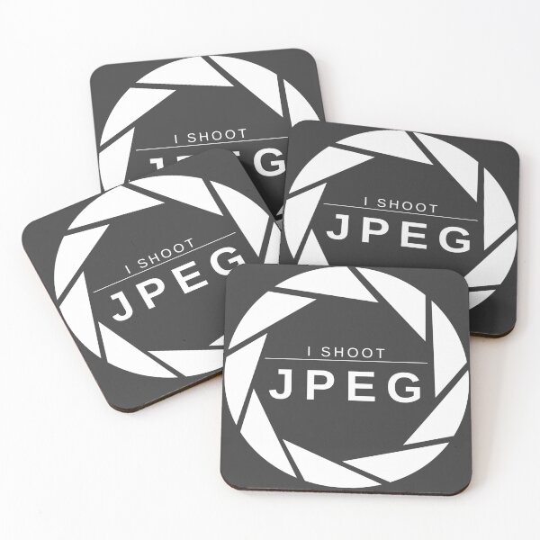 Item preview, I Shoot JPEG (White) – Minimalist Photography Statement Design designed and sold by mrddst.