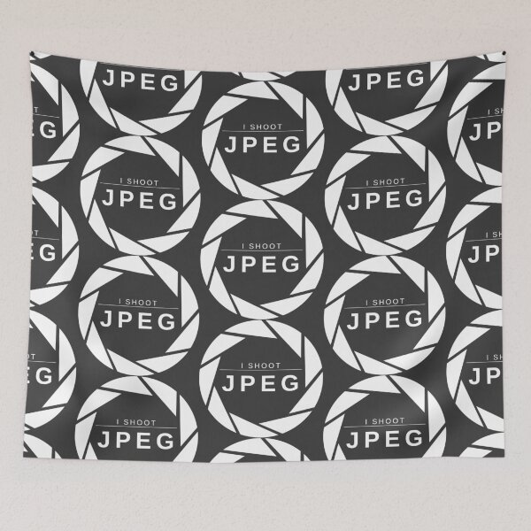 Item preview, I Shoot JPEG (White) – Minimalist Photography Statement Design designed and sold by mrddst.