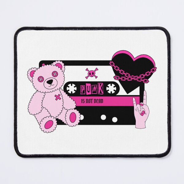 Item preview, Punk is not dead - pink bear designed and sold by Shopatmarlow.