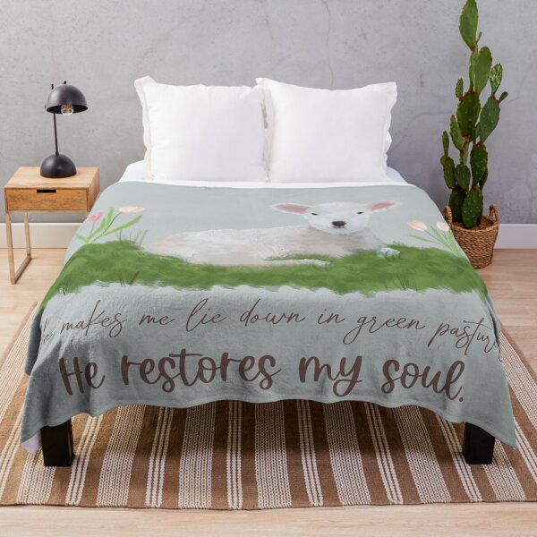 Item preview, Lie Down in Green Pastures - Psalm 23 designed and sold by Willow & Grace Designs.