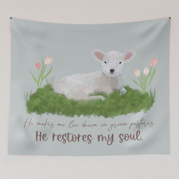 Item preview, Lie Down in Green Pastures - Psalm 23 designed and sold by Willow & Grace Designs.