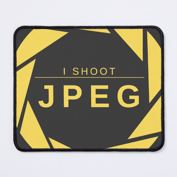 Item preview, I Shoot JPEG (Yellow) – Minimalist Photography Statement Design designed and sold by mrddst.