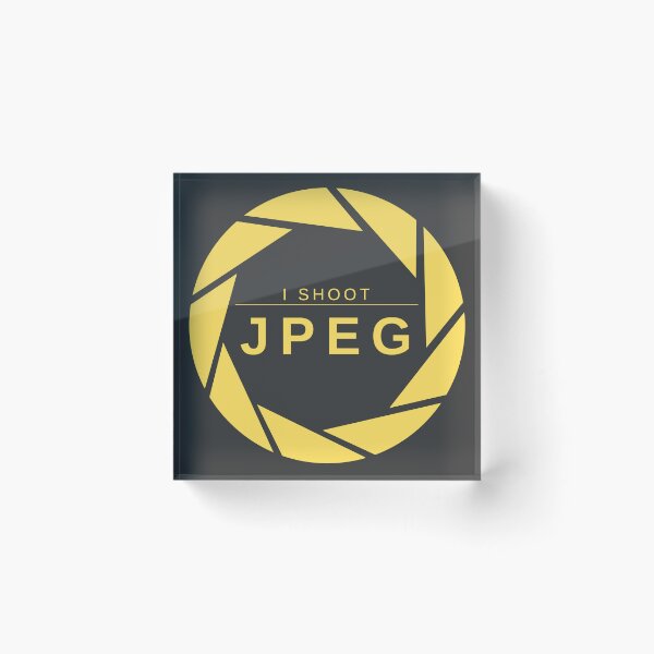 Item preview, I Shoot JPEG (Yellow) – Minimalist Photography Statement Design designed and sold by mrddst.
