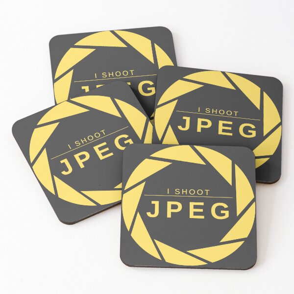 Item preview, I Shoot JPEG (Yellow) – Minimalist Photography Statement Design designed and sold by mrddst.
