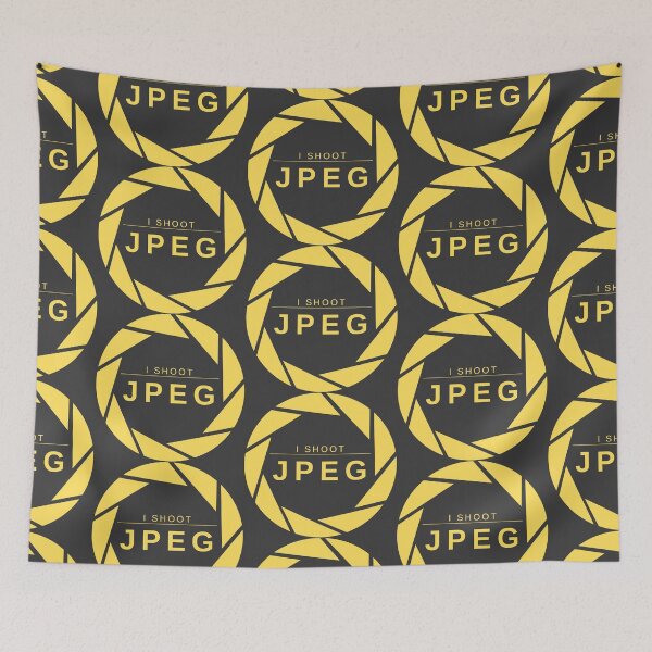 Item preview, I Shoot JPEG (Yellow) – Minimalist Photography Statement Design designed and sold by mrddst.