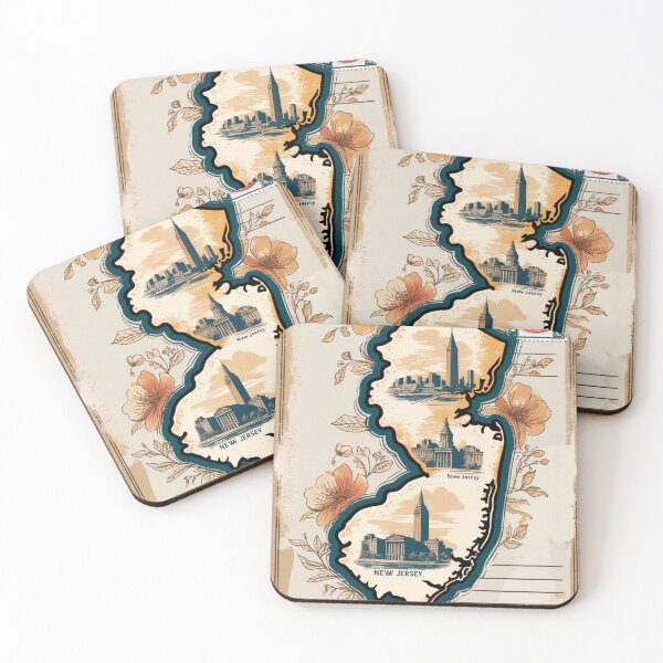 Item preview, New Jersey USA Vintage Travel Retro Postcard Design designed and sold by TravelPostcardGems.