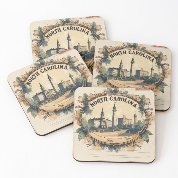 Item preview, North Carolina USA Vintage Travel Retro Postcard Design designed and sold by TravelPostcardGems.