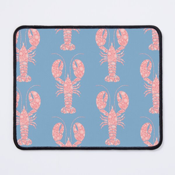 Item preview, Light pink lobster with white floral print on periwinkle background designed and sold by Giulia Palazzo.