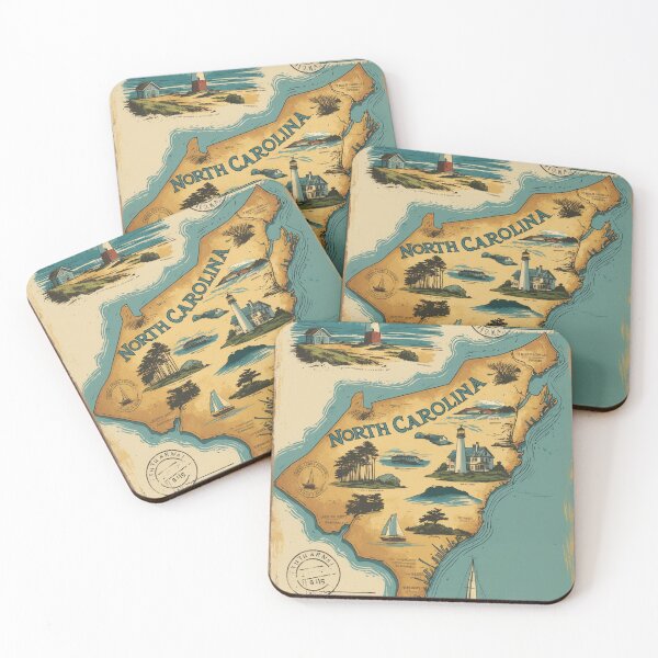 Item preview, North Carolina USA Vintage Travel Retro Postcard Design designed and sold by TravelPostcardGems.