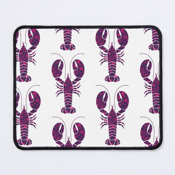 Item preview, Navy Blue lobster with hot pink floral print on white background designed and sold by Giulia Palazzo.
