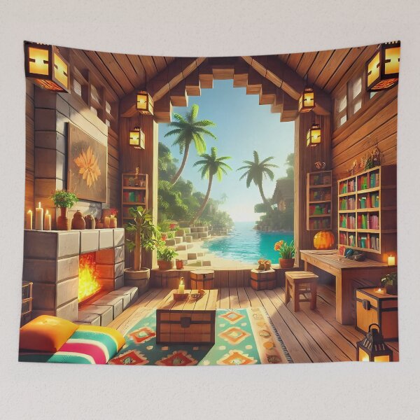 Item preview, Minecraft cozy beach art designed and sold by Psychacharm.