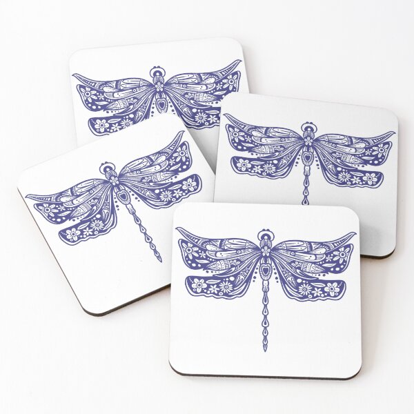 Item preview, Navy Blue Floral Dragonfly Design designed and sold by Giulia  Palazzo.