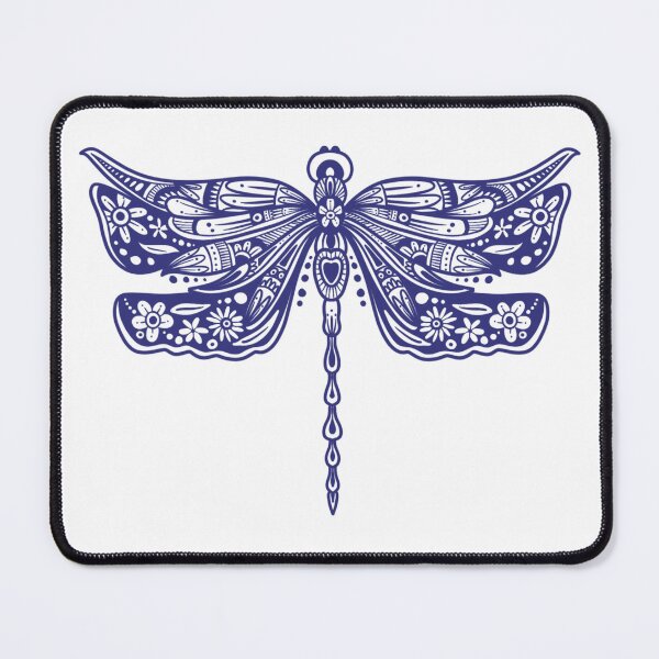 Item preview, Navy Blue Floral Dragonfly Design designed and sold by Giulia  Palazzo.