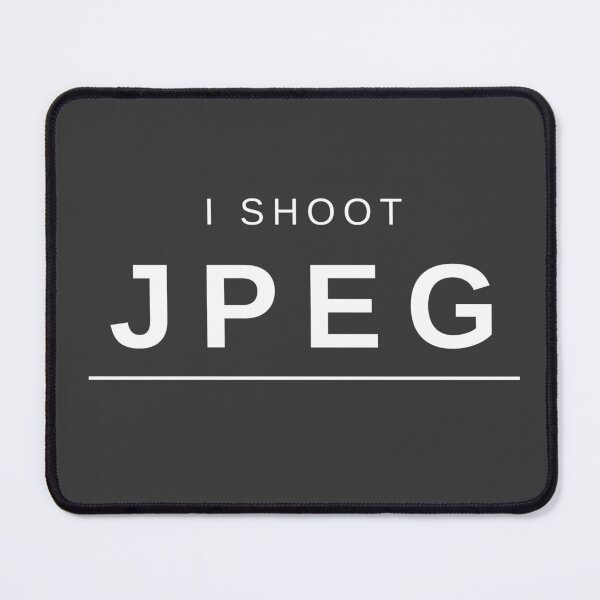 Item preview, I Shoot JPEG (White) – Clean and Bold Photography-Inspired Design designed and sold by mrddst.