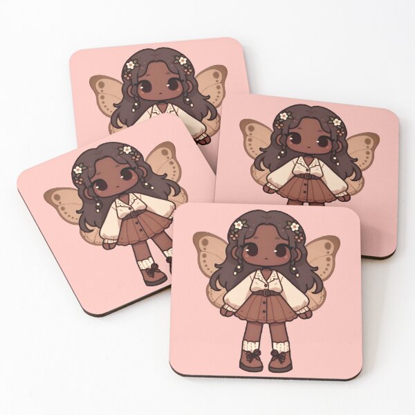 Item preview, Kawaii Fairycore Cottagecore Fairy Girl 3 Pink Background designed and sold by AnmitsuArt.