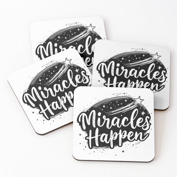 Item preview, Miracles Happen - Inspirational Faith-Based Typography Design designed and sold by Redblackman.