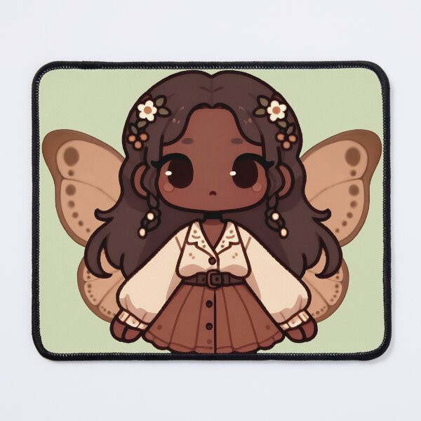 Item preview, Kawaii Fairycore Cottagecore Fairy Girl 3 Olive Green Background designed and sold by AnmitsuArt.