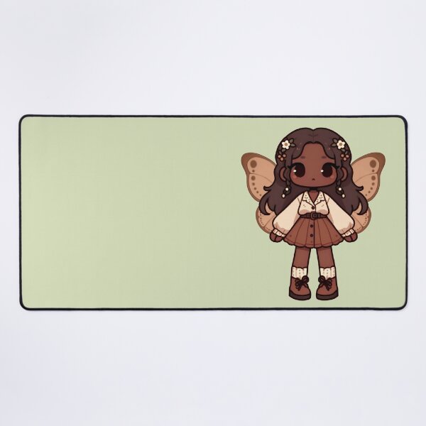 Item preview, Kawaii Fairycore Cottagecore Fairy Girl 3 Olive Green Background designed and sold by AnmitsuArt.